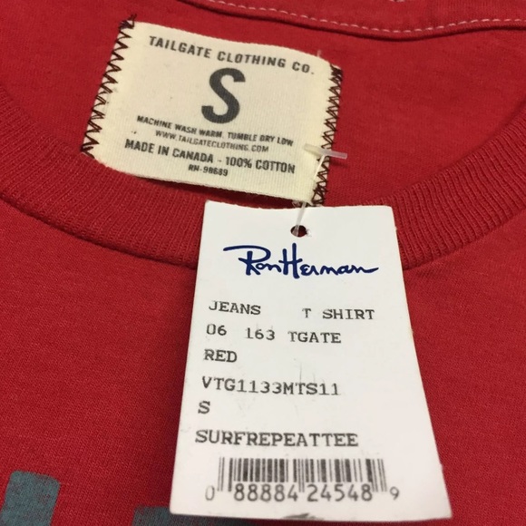 Ron Herman- Tailgate Clothing Co. red Surf Tee - Picture 4 of 5